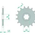 Pignon AFAM 14 dents acier type 22103 pas 420 SUZUKI RG 50