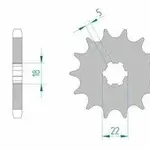 Pignon AFAM 15 dents acier type 22501 pas 530 SUZUKI GT 500