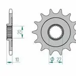 Pignon AFAM 13 dents acier type 43302 pas 520 SHERCO 2.5 i Enduro 2.5i