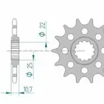 Pignon AFAM 14 dents acier type 21511 pas 520 YAMAHA YZF 600 R6