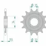 Pignon AFAM 13 dents acier type 43400 pas 520 SHERCO SE 250 R Enduro