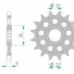 Pignon AFAM 15 dents acier type 94900 pas 525 BENELLI 899 Cafe Racer