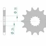 Pignon AFAM 17 dents acier type 88600 pas 525 TRIUMPH 800 Bonneville