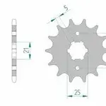 Pignon AFAM 16 dents acier type 21301 pas 520 YAMAHA XT 240