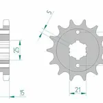 Pignon AFAM 15 dents acier type 52500 pas 530 DUCATI 500 Pantah