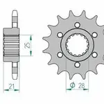 Pignon AFAM 15 dents acier type 37600 pas 525 APRILIA 750 Dorsoduro