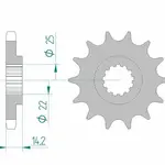 Pignon AFAM 15 dents acier type 22601 pas 630 SUZUKI GSX 750
