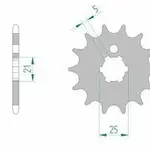 Pignon AFAM 14 dents acier type 24300 pas 520 KAWASAKI KLX 250