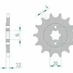 Pignon AFAM 14 dents acier type 22305 pas 520 SUZUKI TS 200 R