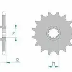 Pignon AFAM 14 dents acier type 58102 pas 420 GAS-GAS EC 50 Rookie