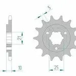 Pignon AFAM 15 dents acier type 22600 pas 520 CAGIVA 350 T4 E-R