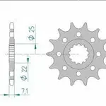 Pignon AFAM 16 dents acier type 24511 pas 520 KAWASAKI ZX 6 R