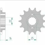 Pignon AFAM 15 dents acier type 52604 pas 520 DUCATI 600 Monster