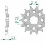 Pignon AFAM 15 dents acier type 94807 pas 525 MV (AGUSTA) 910 R Brutale