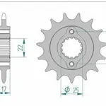 Pignon AFAM 15 dents acier type 52612 pas 520 DUCATI 900 IE Monster