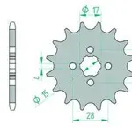 Pignon AFAM 12 dents acier type 20104 pas 420 HONDA C 50