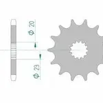 Pignon AFAM 15 dents acier type 22404 pas 525 SUZUKI GSF 400 Bandit