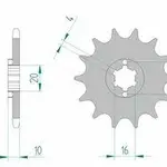 Pignon AFAM 14 dents acier type 64200 pas 520 HUSQVARNA CR 125