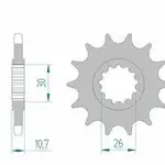 Pignon AFAM 16 dents acier type 21607 pas 525 YAMAHA MT-07 700