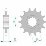 Pignon AFAM 15 dents acier type 20515 pas 525 HONDA CB 600 F Hornet