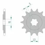 Pignon AFAM 13 dents acier type 24201 pas 520 KAWASAKI KX 125