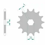 Pignon AFAM 10 dents acier type 20303 pas 520 HONDA TLR 250