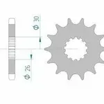 Pignon AFAM 19 dents acier type 88800 pas 530 TRIUMPH 750 Daytona