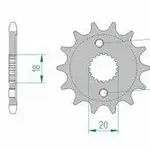 Pignon AFAM 15 dents acier type 20212 pas 428 HONDA CRF 150 R