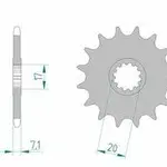 Pignon AFAM 15 dents acier type 94119 pas 420 APRILIA 50 Tuono