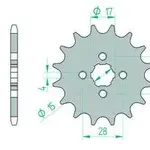 Pignon AFAM 16 dents acier type 20104 pas 420 HONDA C 50