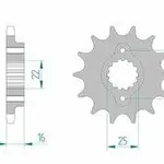 Pignon AFAM 14 dents acier type 52608 pas 525 DUCATI 916 Biposto