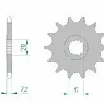 Pignon AFAM 13 dents acier type 73202 pas 520 KTM 125 Duke