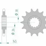 Pignon AFAM 15 dents acier type 20611 pas 525 HONDA CB 750 F2 Seven Fifty