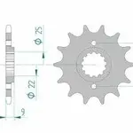 Pignon AFAM 13 dents acier type 24502 pas 520 KAWASAKI EL 250