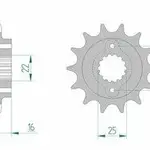 Pignon AFAM 15 dents acier type 52610 pas 520 DUCATI 748 Biposto