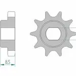 Pignon AFAM 10 dents acier type 94124 pas 415 KTM SX 50 LC Pro Senior