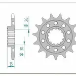 Pignon AFAM 15 dents acier type 166801 pas 520 BMW HP4 1000