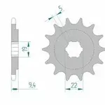 Pignon AFAM 14 dents acier type 20309 pas 520 HONDA CR 250 R
