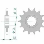 Pignon AFAM 15 dents acier type 20607 pas 525 HONDA CB 750 F2 Seven Fifty