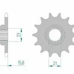 Pignon AFAM 16 dents acier type 21504 pas 520 MZ/MUZ 660 Baghira