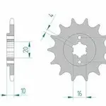 Pignon AFAM 14 dents acier type 46203 pas 520 CAGIVA 125 Blues