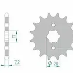 Pignon AFAM 15 dents acier type 20209 pas 428 DERBI 125 R Senda