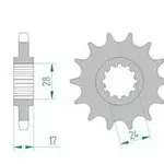 Pignon AFAM 15 dents acier type 20504 pas 530 HONDA CBR 600 F