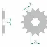 Pignon AFAM 15 dents acier type 30301 pas 530 KAWASAKI Z 250
