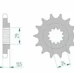 Pignon AFAM 17 dents acier type 24900 pas 530 KAWASAKI GPZ 1100