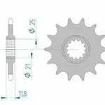 Pignon AFAM 13 dents acier type 64302 pas 520 HM-HONDA CRE F 450 X