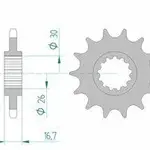 Pignon AFAM 15 dents acier type 20612 pas 525 HONDA CB 600 F Hornet