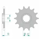Pignon AFAM 15 dents acier type 21510 pas 520 APRILIA 650 ie Pegaso Factory
