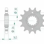 Pignon AFAM 17 dents acier type 20602 pas 530 HONDA VF 700 S