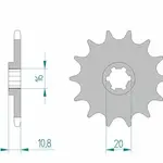 Pignon AFAM 13 dents acier type 94213 pas 520 GAS-GAS CR 125